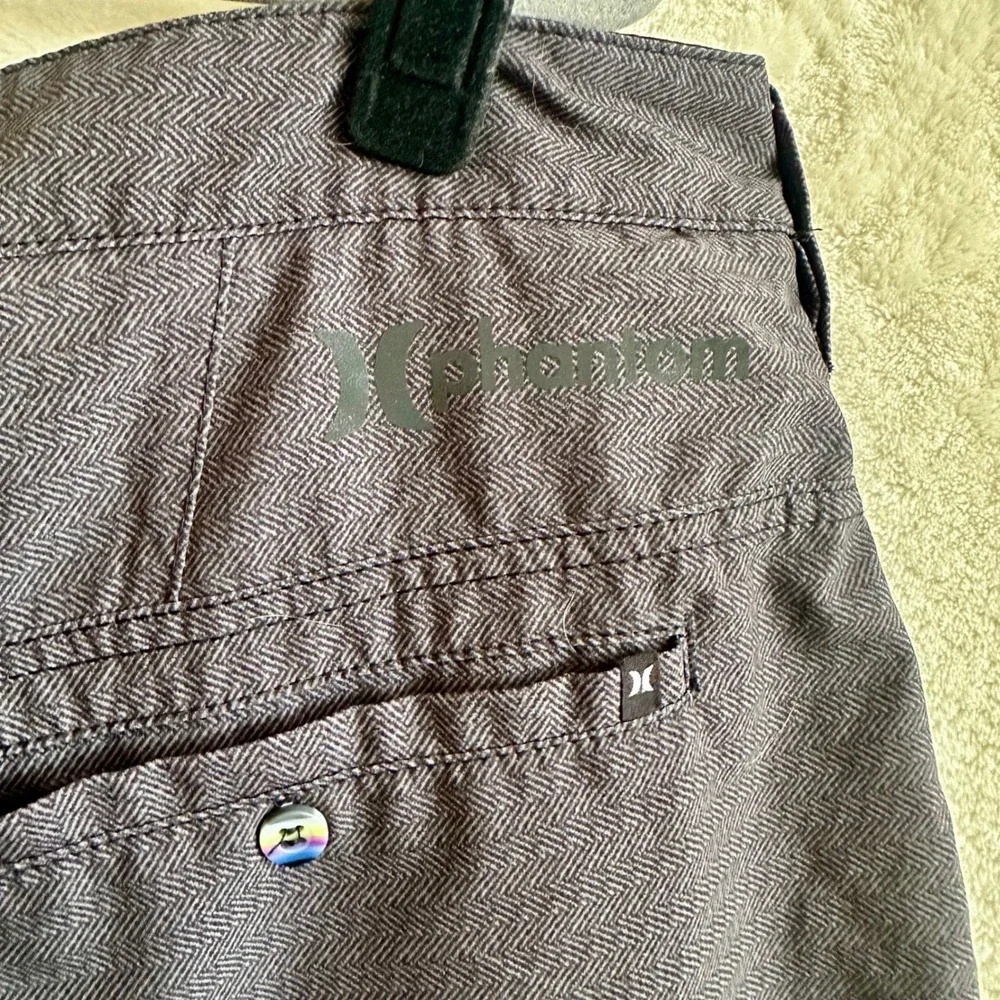 Hurley Phantom Hybrid Shorts Size 38 Gray Herringbone Chino Walk Board Shorts‎